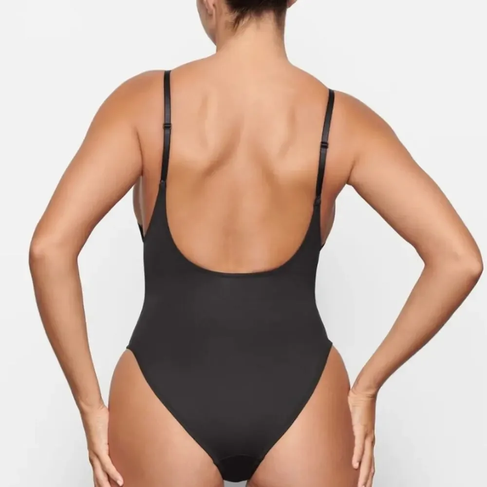 SKIMS Recycled Swim Scoop Neck One Piece Swimsuit Onyx Black NWT Size XL $90
